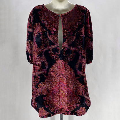 Size L FREE PEOPLE Velour fleur de lis Tunic