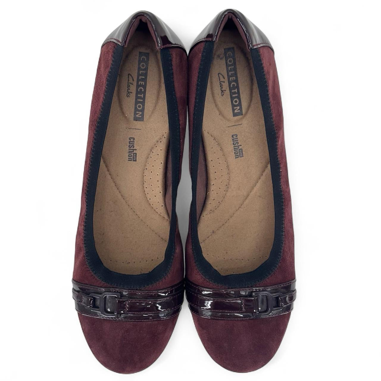 Burgundy W Shoe Size 9 CLARKS Flats