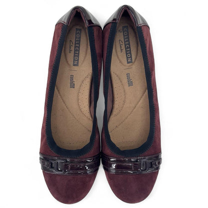 Burgundy W Shoe Size 9 CLARKS Flats