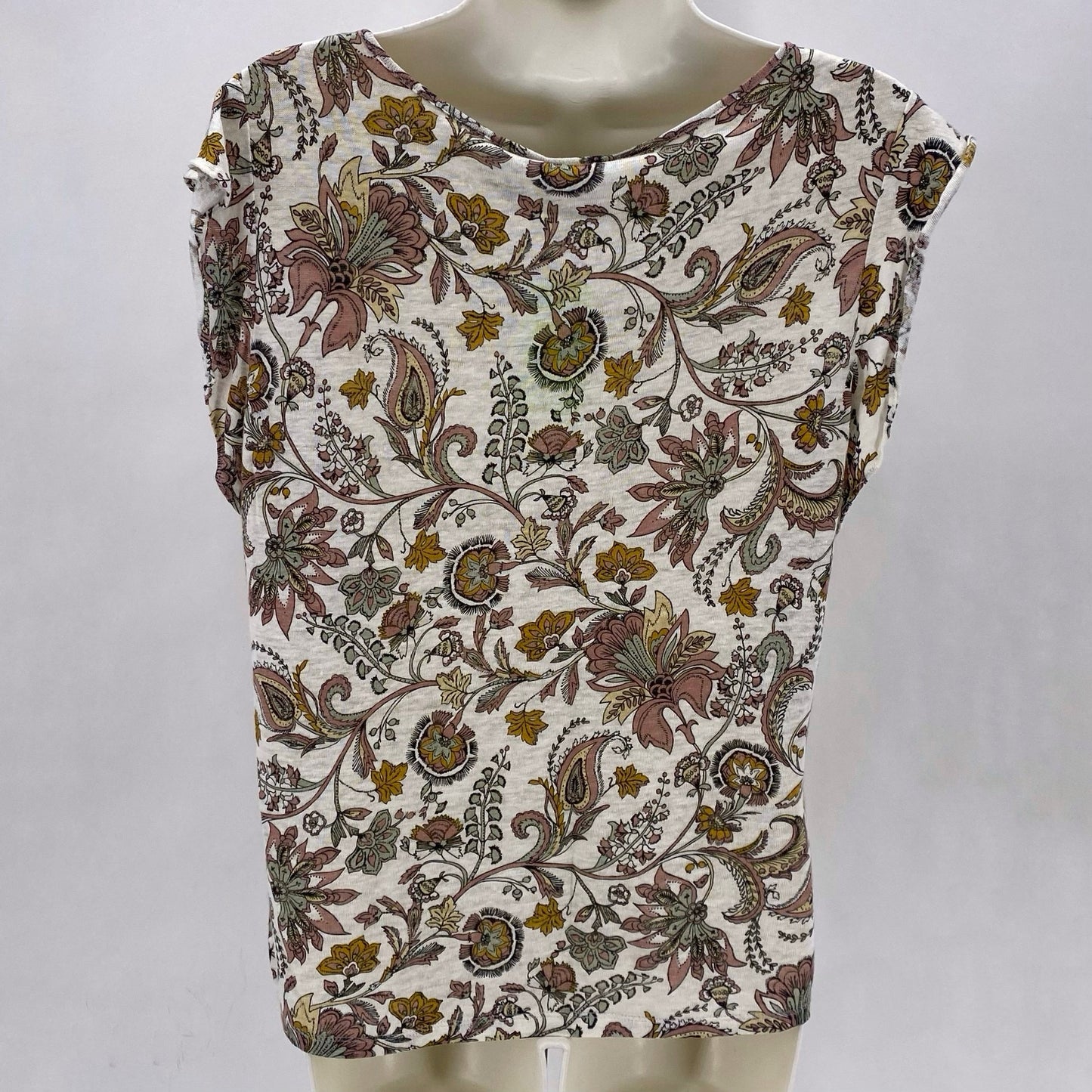 Size M Rachel Zoe Linen FLOWERS Shirt