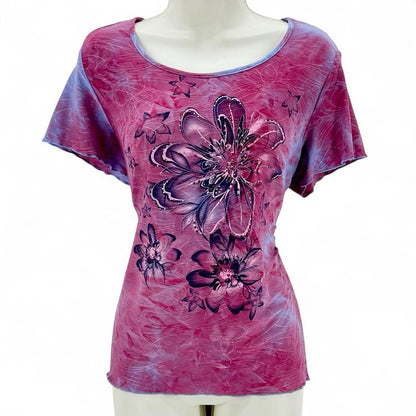 Size M CATHY DANIELS FLOWERS Shirt