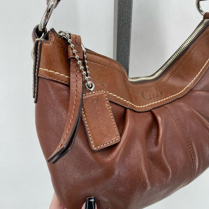 BROWN COACH Leather Shoulder Bag