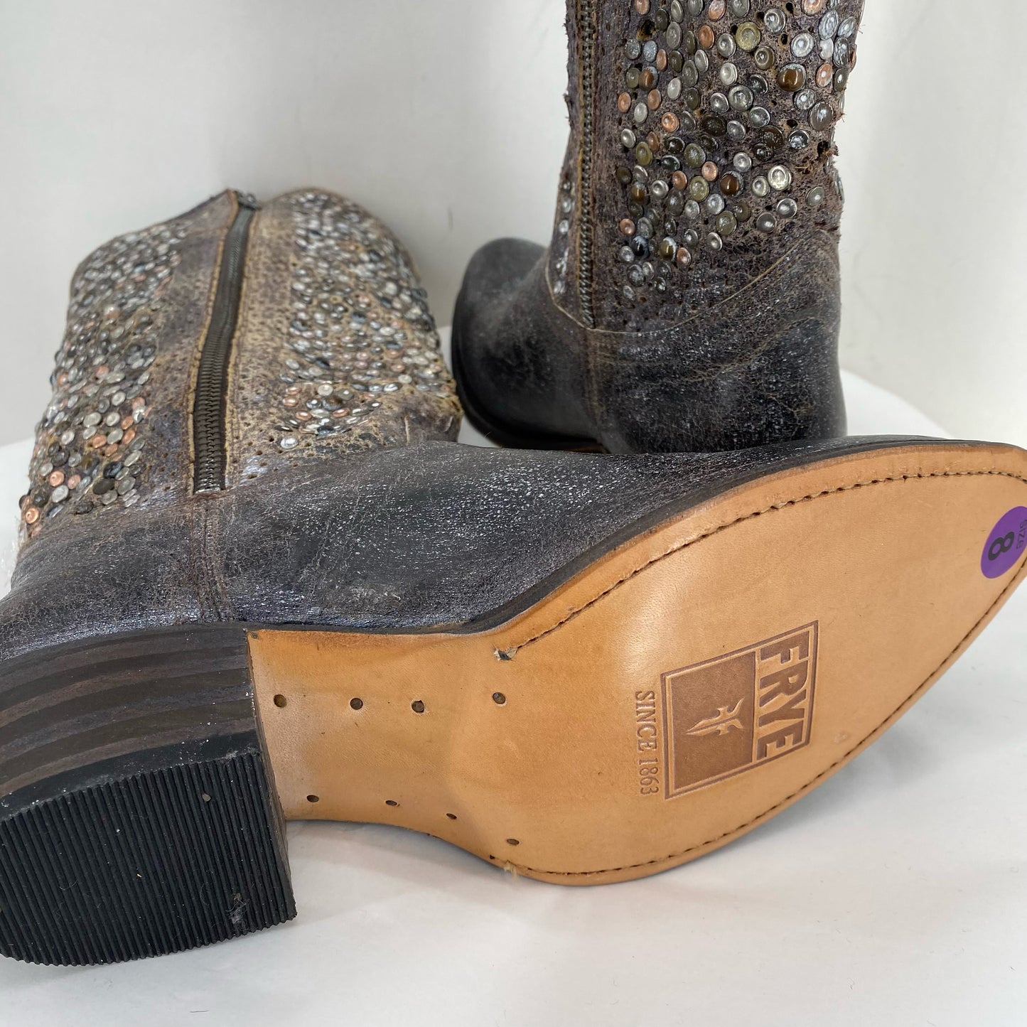 BROWN W Shoe Size 8 FRYE Boots