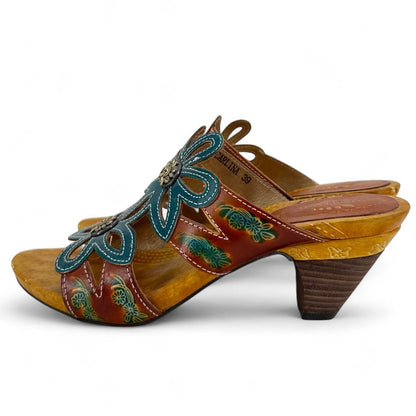 BROWN W Shoe Size 39 Spring Step Sandals
