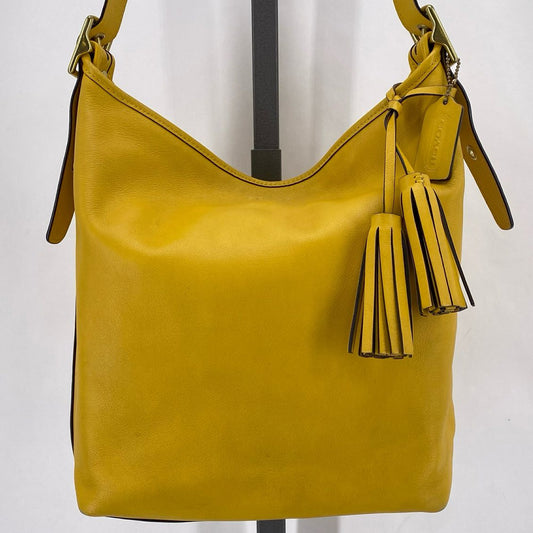 Yellow COACH Leather Shoulder Bag