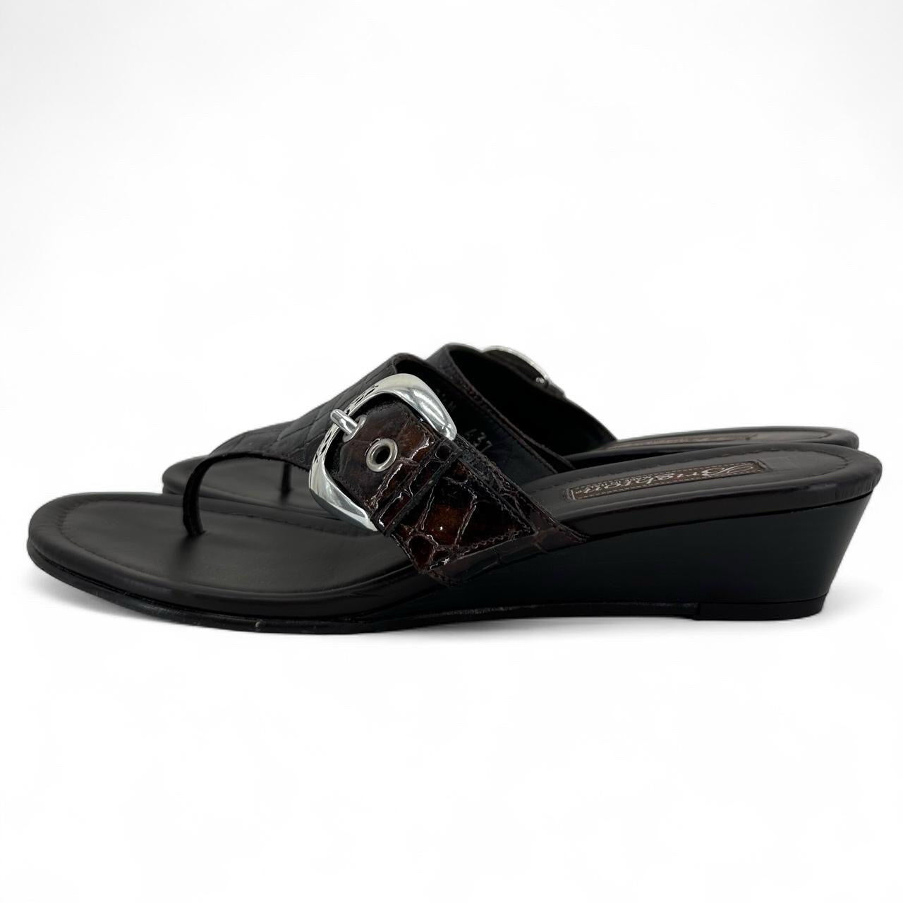 DARK BROWN W Shoe Size 7.5 BRIGHTON Sandals