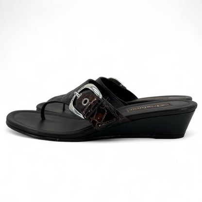 DARK BROWN W Shoe Size 7.5 BRIGHTON Sandals