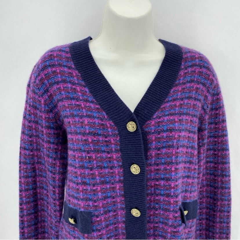 Size M BLOOMINGDALES Plaid Cardigan
