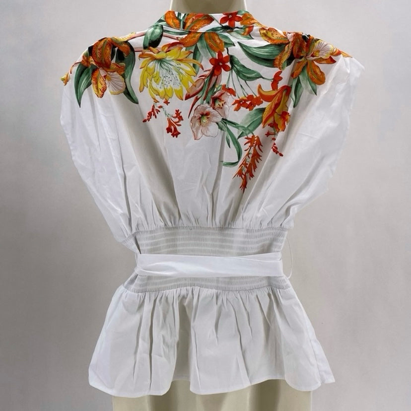 Size XS WHITE HOUSE BLACK Floral Shirt