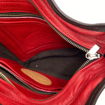 Red MOON SHINE Leather Shoulder Bag