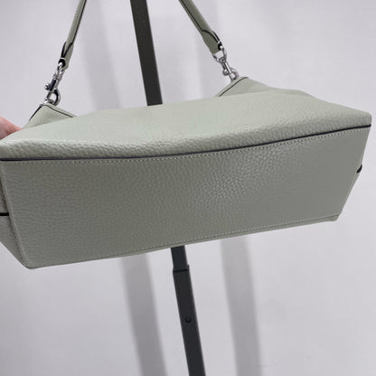 LT GREEN COACH Leather Pebbeled Leather Shoulder Bag