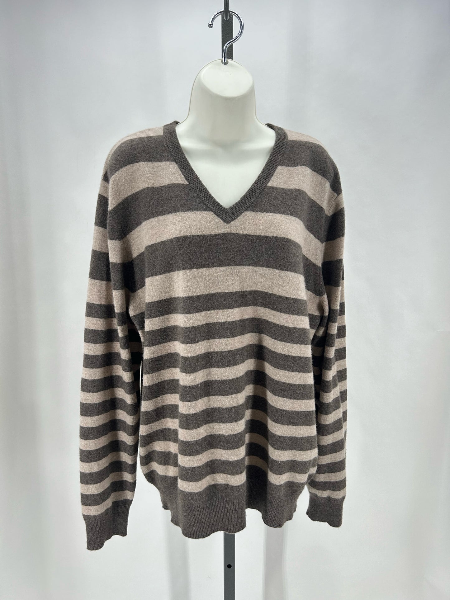 Size XL AMICALE Cashmere Stripe Sweater