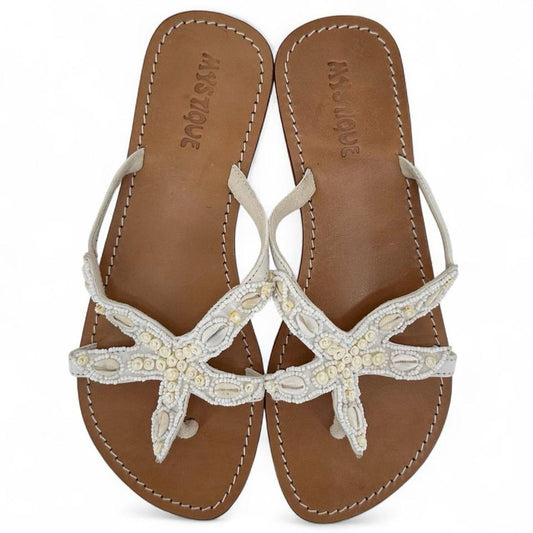 White W Shoe Size 10 MYSTIQUE Sandals