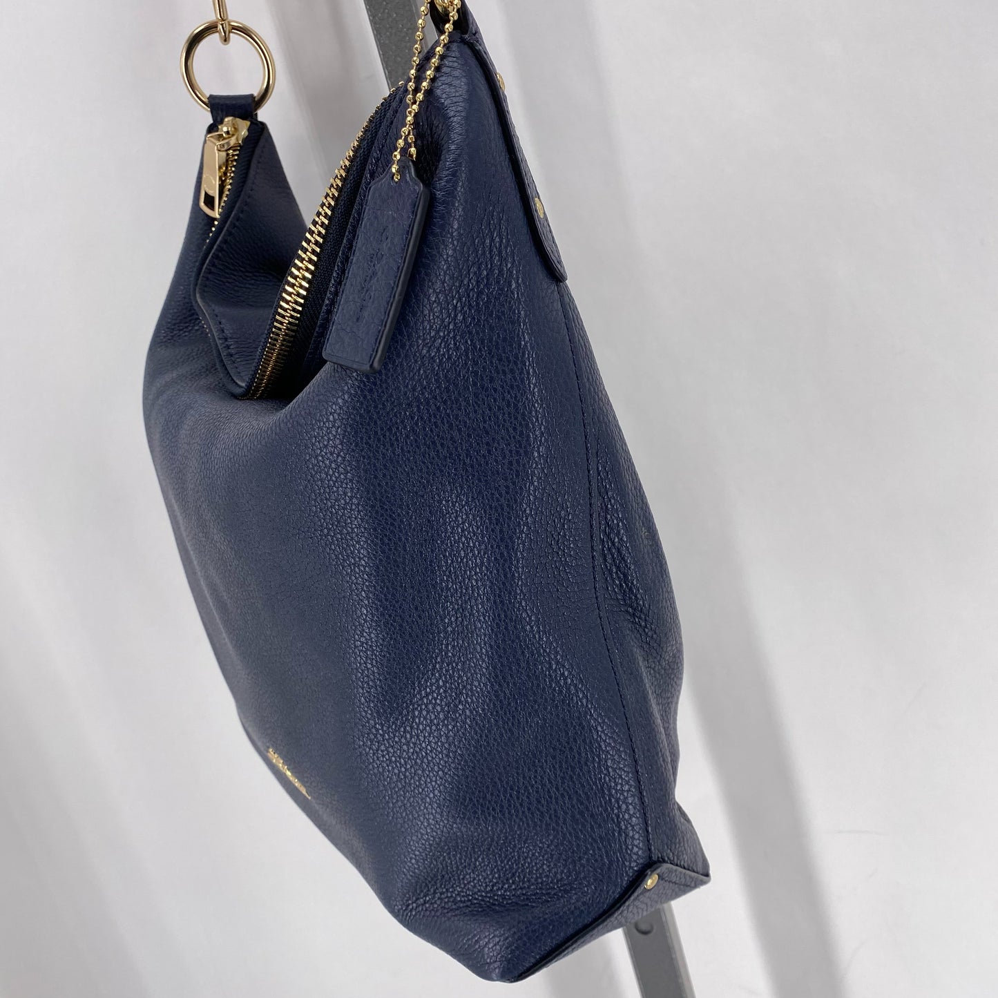 Navy COACH Leather Shoulder Bag