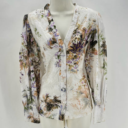 Size M KOBI HALPERIN Floral EYELET Shirt