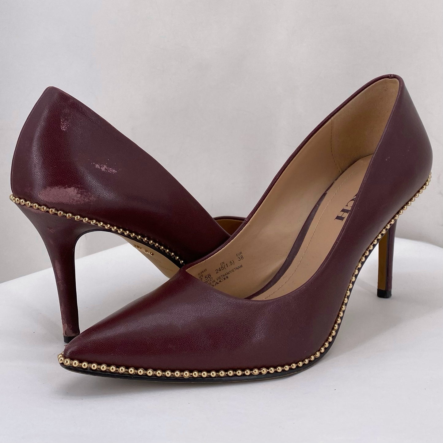 Burgundy W Shoe Size 7.5 COACH Heels