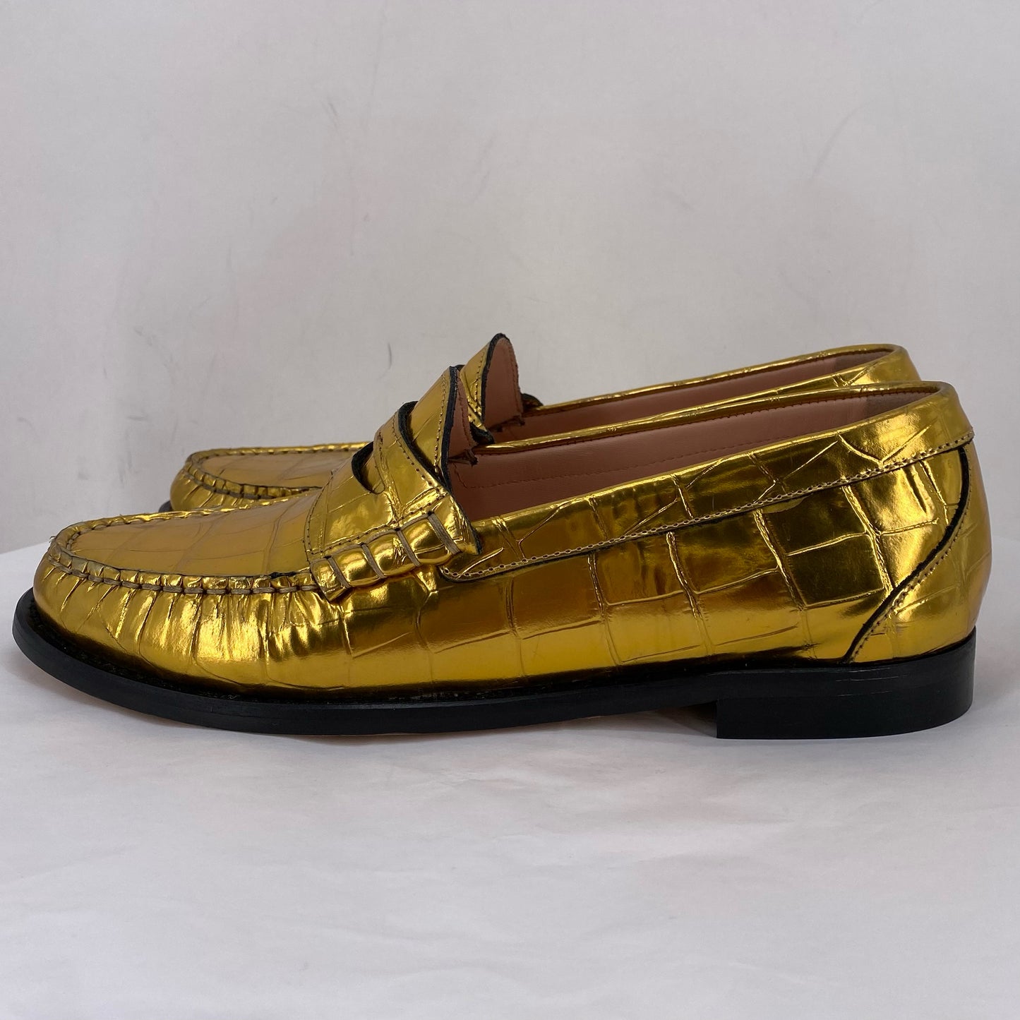 GOLD W Shoe Size 8 J CREW Loafer