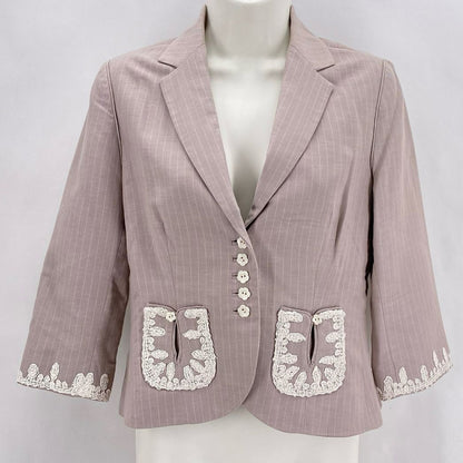 Size 6 ROBERT RODRIGUEZ Pinstripe Blazer