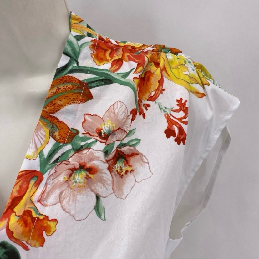 Size XS WHITE HOUSE BLACK Floral Shirt