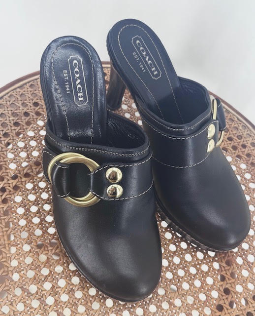 Black W Shoe Size 8 COACH Mules