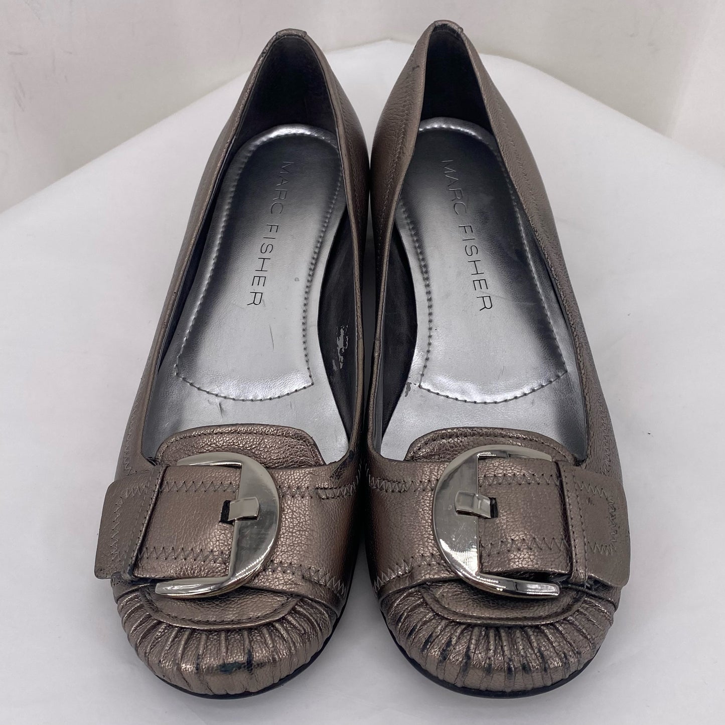 Silver W Shoe Size 7.5 MARC FISHER Flats