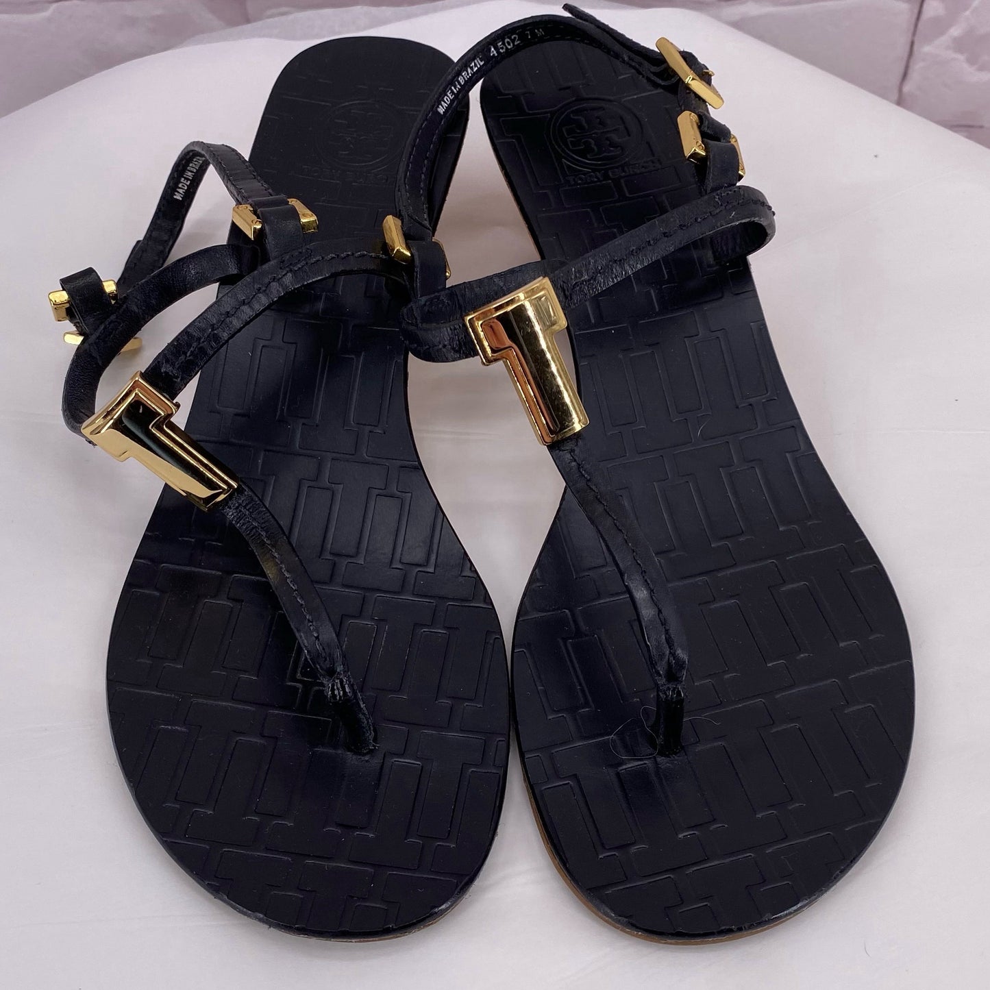 Black W Shoe Size 7 TORY BURCH Sandals