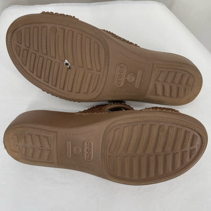 BROWN W Shoe Size 8 CROCS Sandals