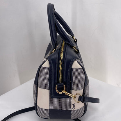 NAVY&WHITE COACH Satchel