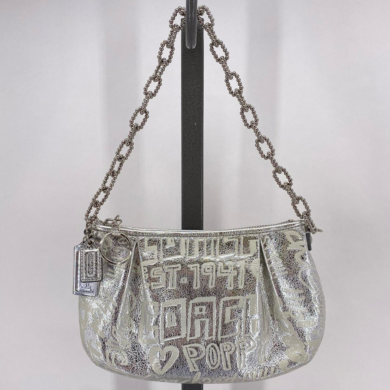 Silver COACH Shoulder Bag