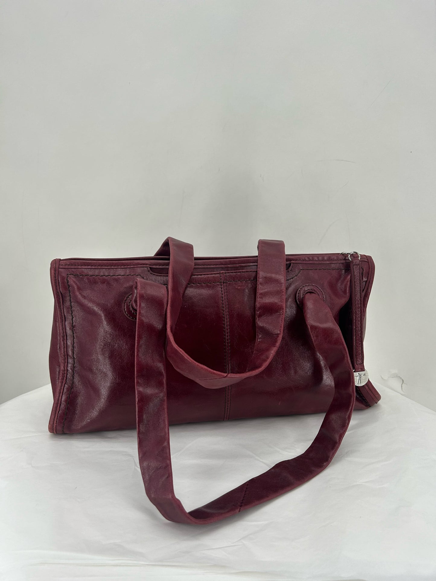 Red HOBO Leather Shoulder Bag