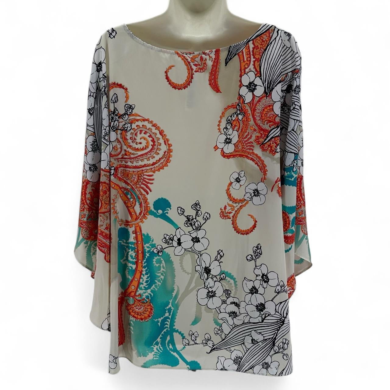 Size L/XL CHICO'S FLOWERS PONCHO