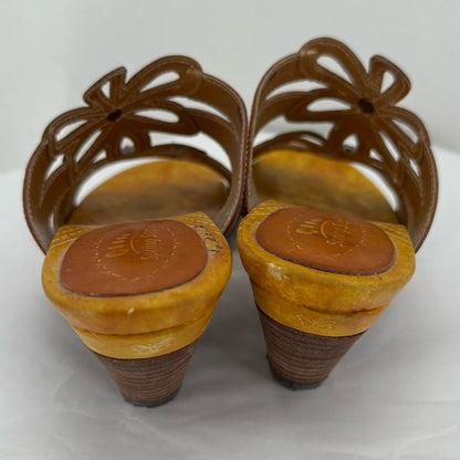 BROWN W Shoe Size 39 Spring Step Sandals