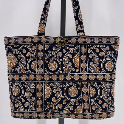 BLACK/CARAMEL VERA BRADLEY FABRIC Tote