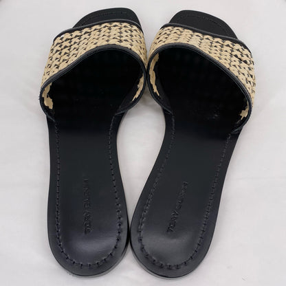 BLACK&CREAM W Shoe Size 9 TORY BURCH Sandals