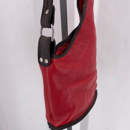 Red MOON SHINE Leather Shoulder Bag