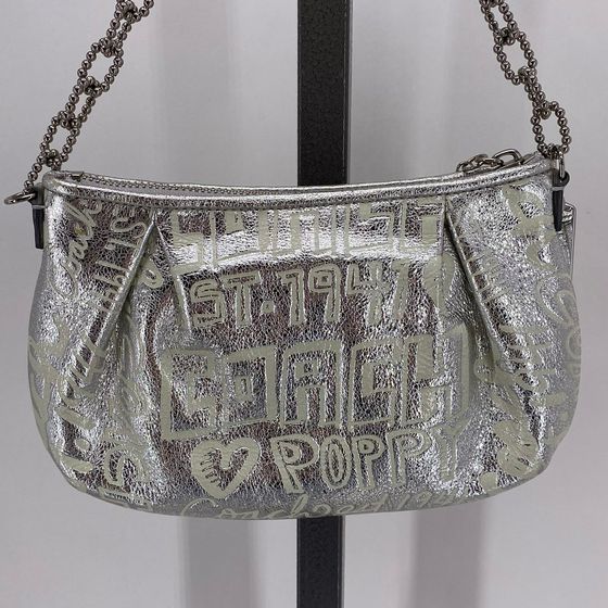 Silver COACH Shoulder Bag