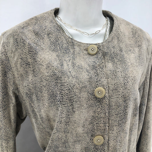 Size L LAURA ASHLEY REPTILE Leather Jacket