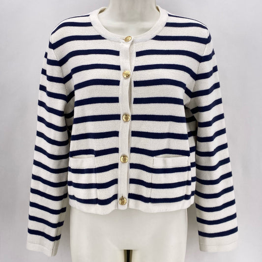 Size M J CREW Stripe Cardigan