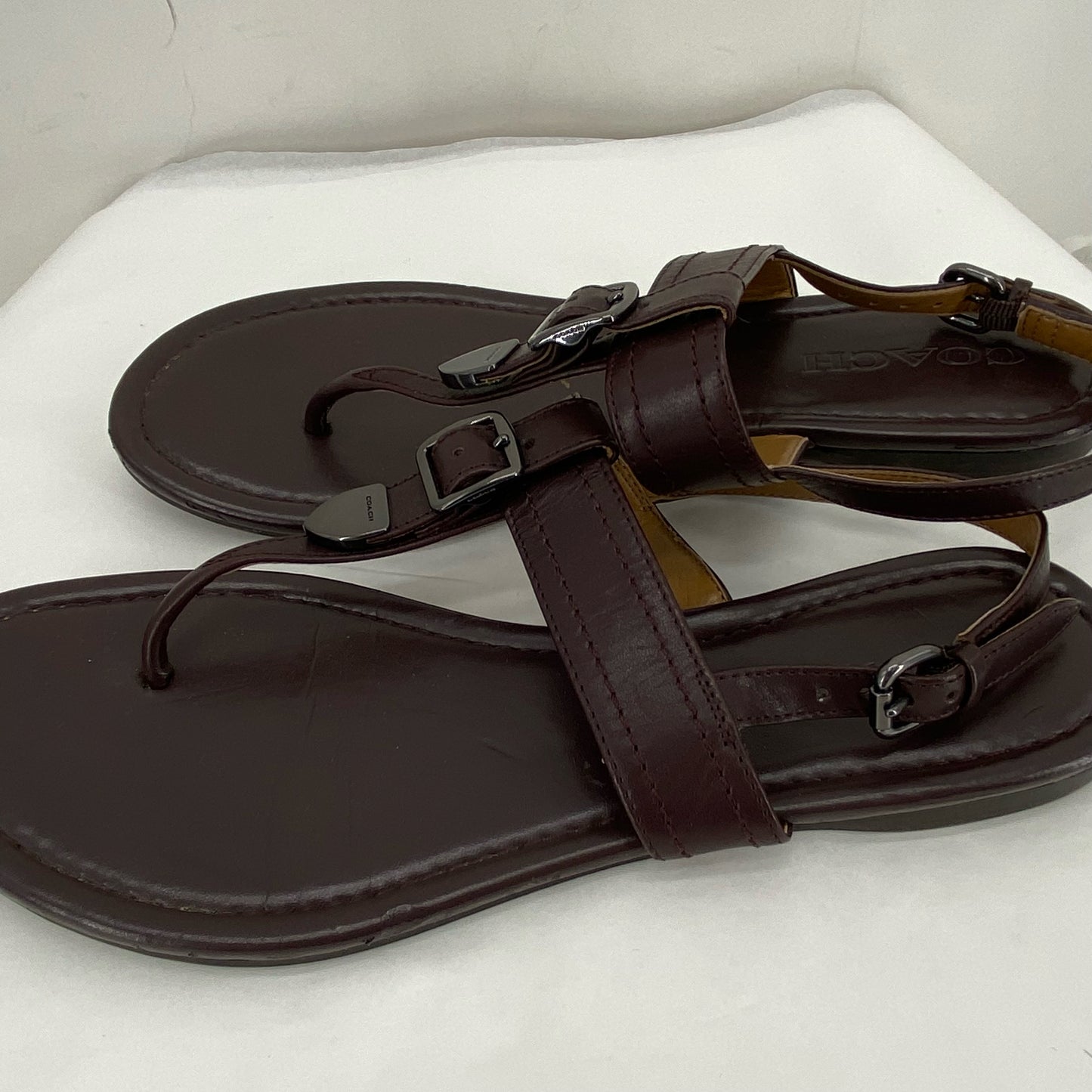 BROWN W Shoe Size 8 COACH Sandals