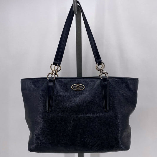 Black COACH Leather Pebbeled Leather Tote