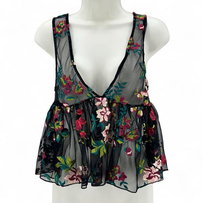 Size XS ECOTE NET Floral Shirt