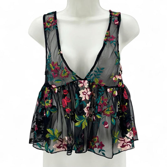 Size XS ECOTE NET Floral Shirt