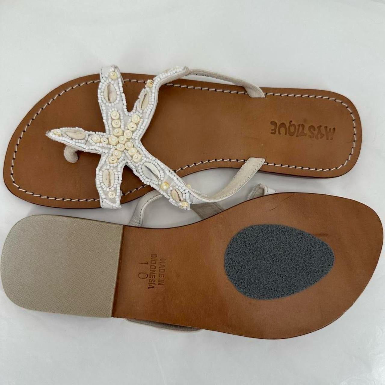White W Shoe Size 10 MYSTIQUE Sandals