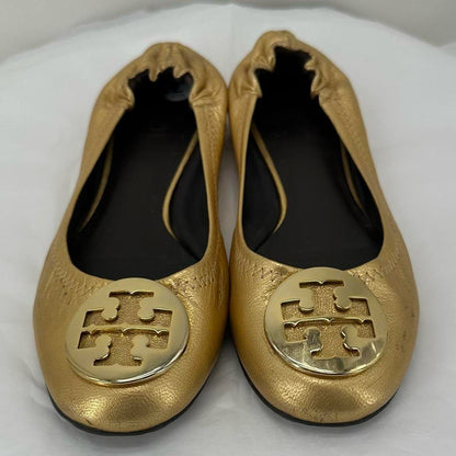 GOLD W Shoe Size 7 TORY BURCH Flats