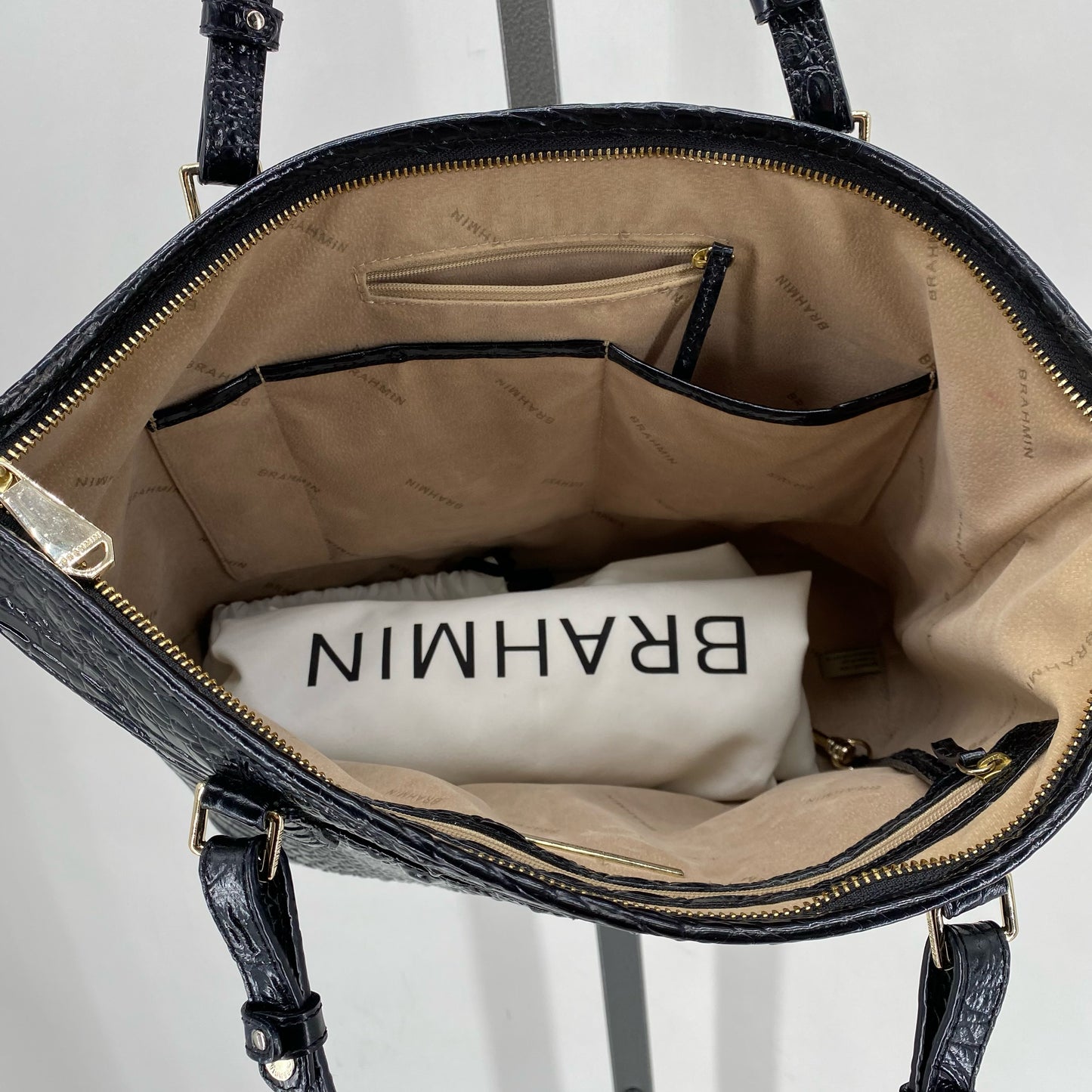 Black BRAHMA Leather Shoulder Bag