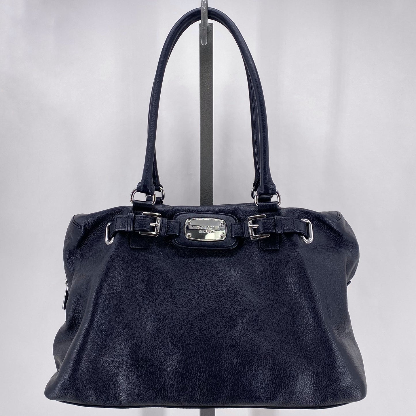 Black MICHAEL KORS Leather Pebbeled Leather Satchel