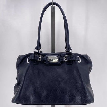 Black MICHAEL KORS Leather Pebbeled Leather Satchel