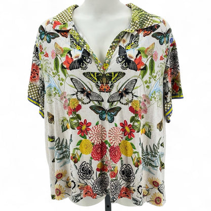 Size 3X JOHNNY WAS FLOWERS/BUTTERFLIES Shirt
