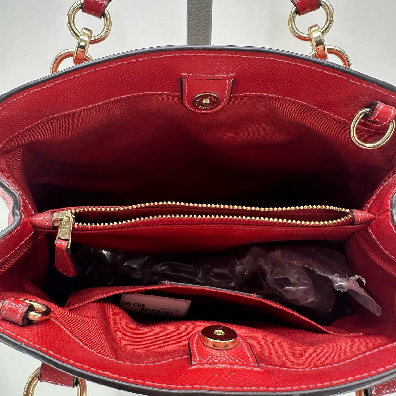 Red COACH Leather Satchel