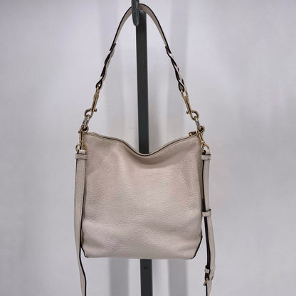Cream COACH Leather Pebbeled Leather Cross-body